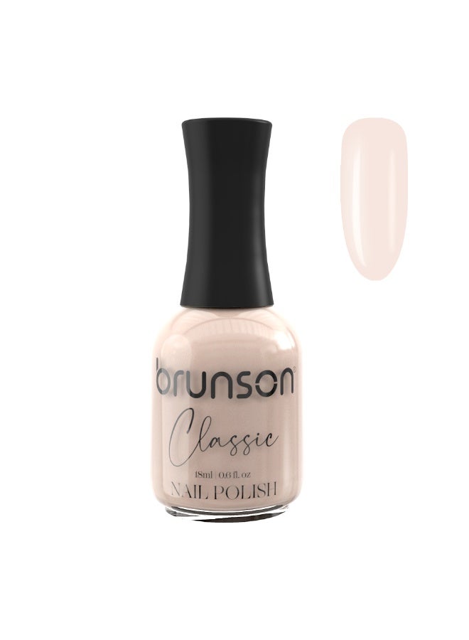 Brunson Classic Nail Polish 18ml Fast Dry Nail Lacquer Nail Harderner Normal Polish Glossy Gel Effect Quick Air Dry Long-Lasting Natural Nail Enamel Salon Quality Manicure Pedicure Regular Polish - Image 1